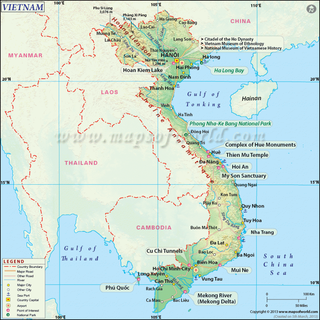 Map Of Vietnam, Vietnam Map - Printable Map Of Vietnam