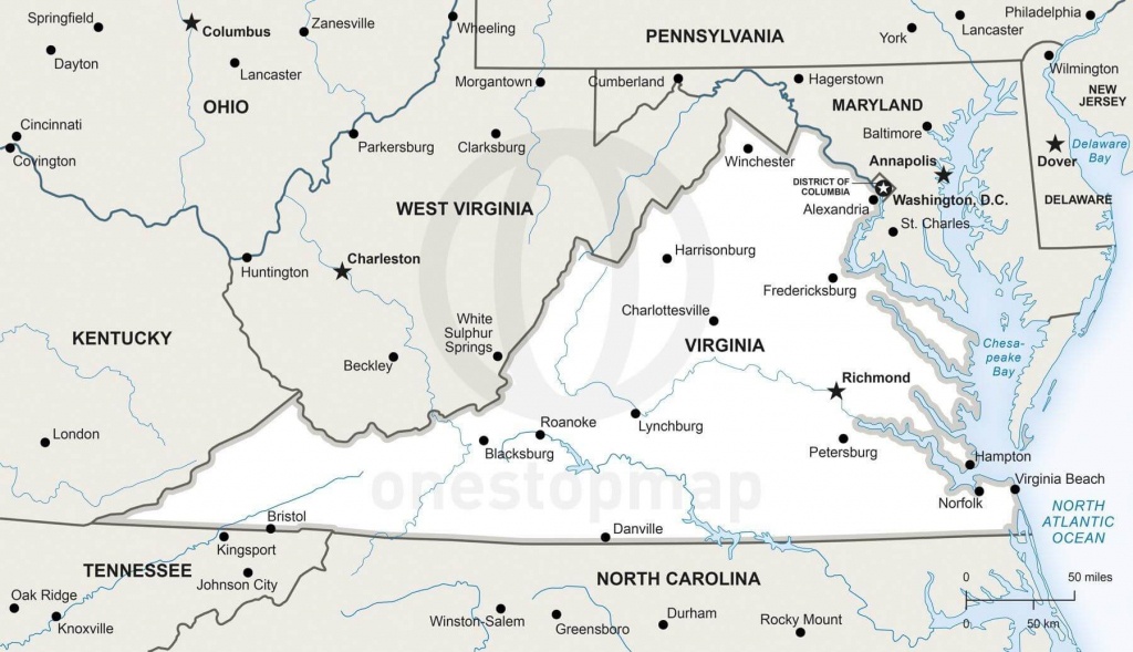 Map Of Virginia Political - Virginia State Map Printable