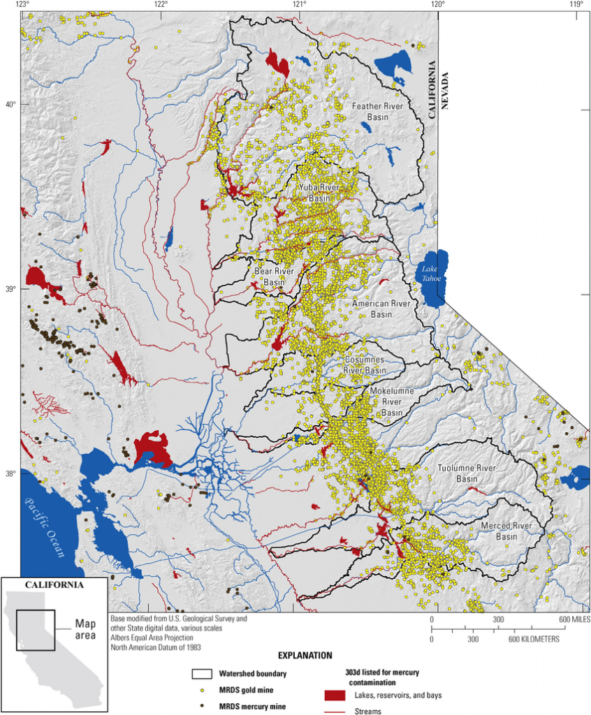 Map Showing Locations Of Historical Gold Mines In The Sierra Nevada - California Gold Claims Map