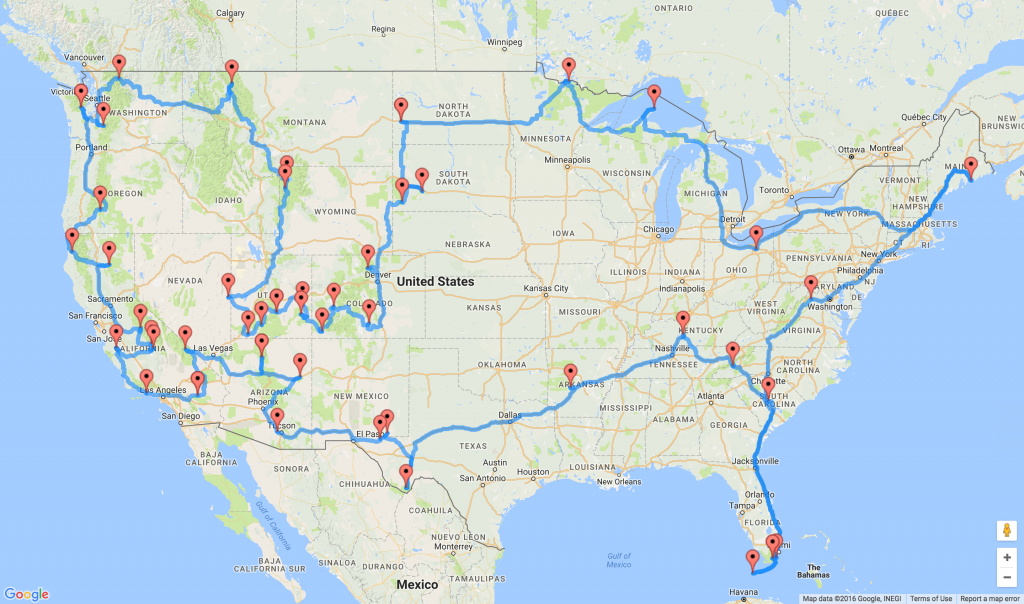 Map Shows The Ultimate U.s. National Park Road Trip - National Parks In Northern California Map