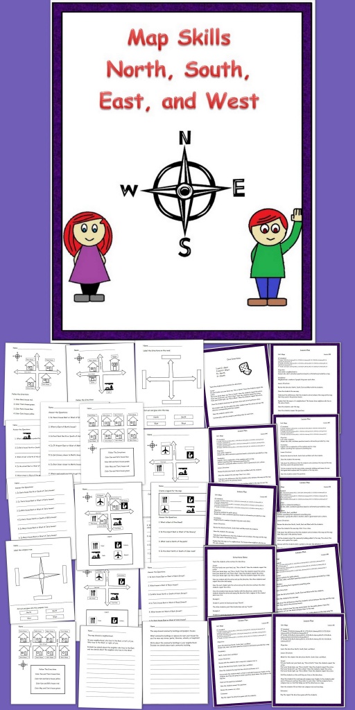 Map Skills N, S, E, W | School And Education | Map Skills, Social - Map Symbols For Kids Printables