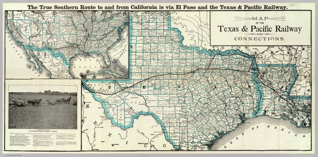 Map, Texas &amp;amp; Pacific Railway &amp;amp; Connections. / Texas And Pacific - Texas State Railroad Route Map