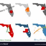 Maps Florida With Christmas Symbols Royalty Free Vector   Christmas Florida Map