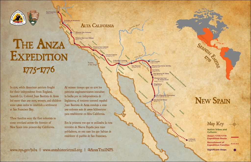 Maps - Juan Bautista De Anza National Historic Trail (U.s. National - Southern California Trail Maps