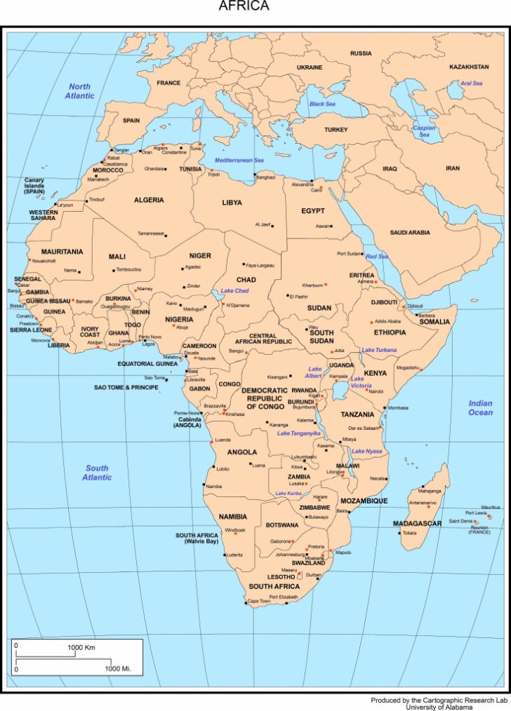 Printable Map Of Africa With Capitals