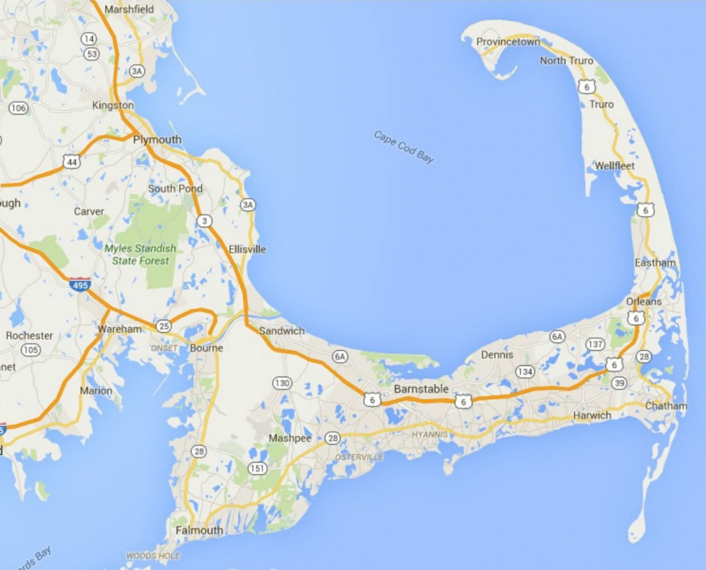 Maps Of Cape Cod, Martha&amp;#039;s Vineyard, And Nantucket - Printable Map Of Cape Cod