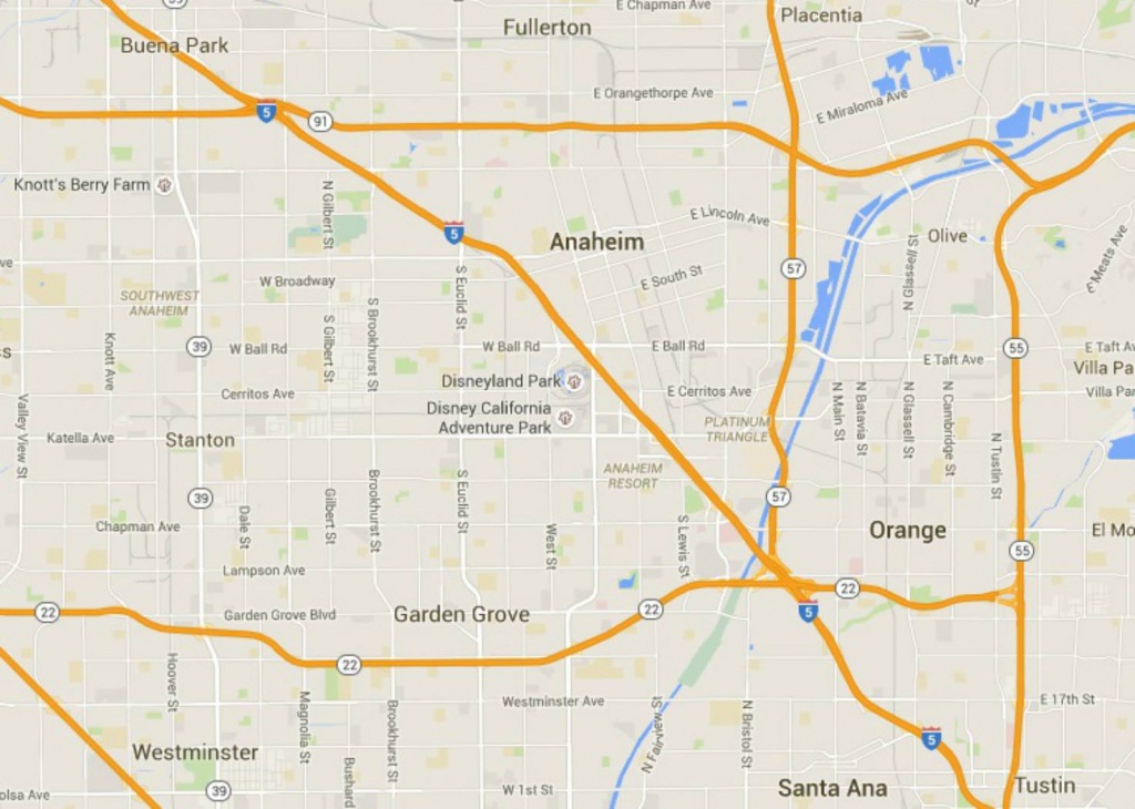 Maps Of Disneyland Resort In Anaheim, California - Map Of Anaheim California And Surrounding Areas