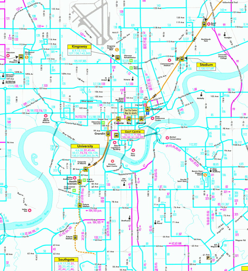Maps Of Edmonton - Printable Map Of Edmonton