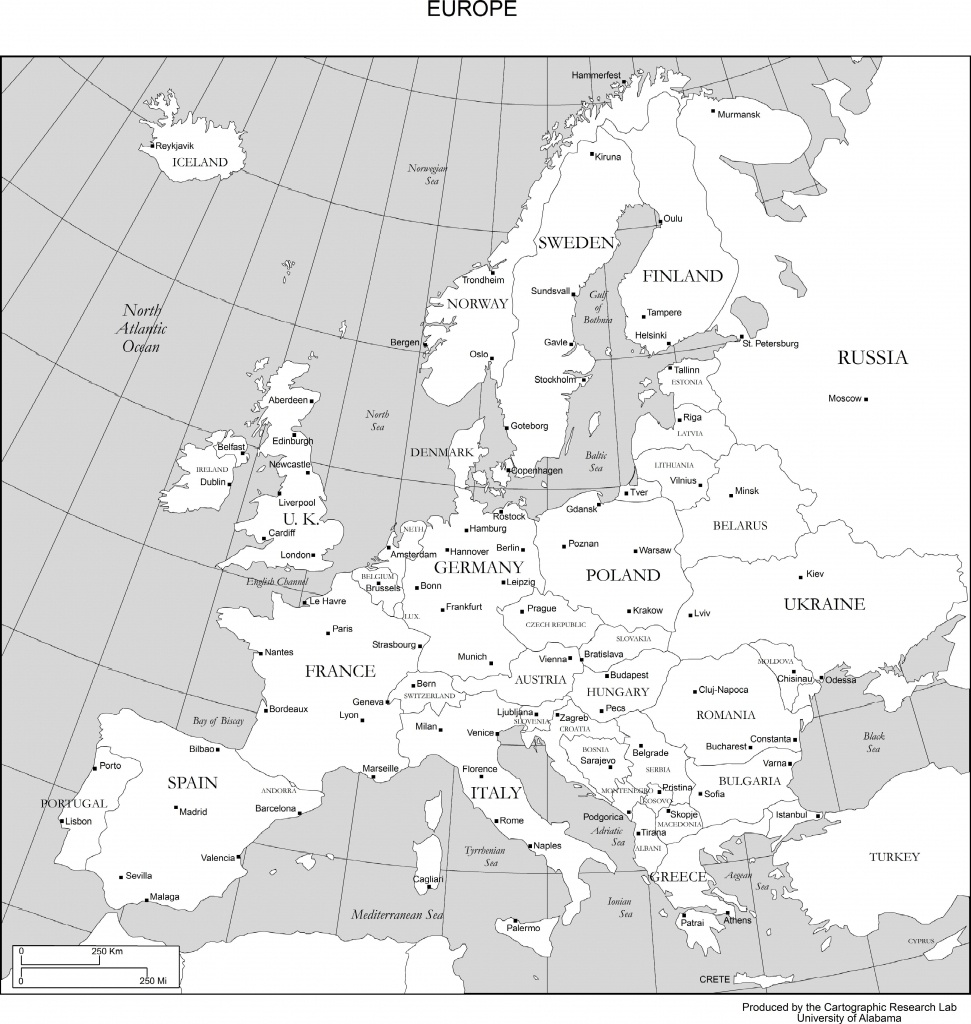Maps Of Europe - Europe Map With Cities Printable