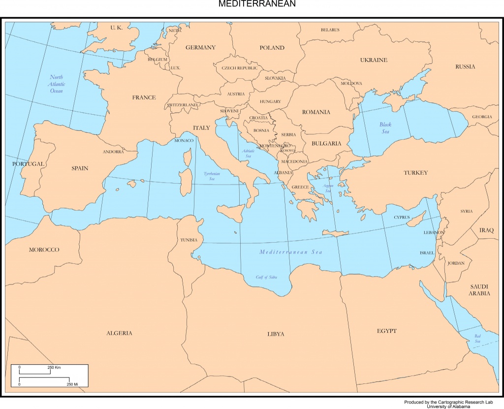 Maps Of Europe - Printable Map Of The Mediterranean Sea Area