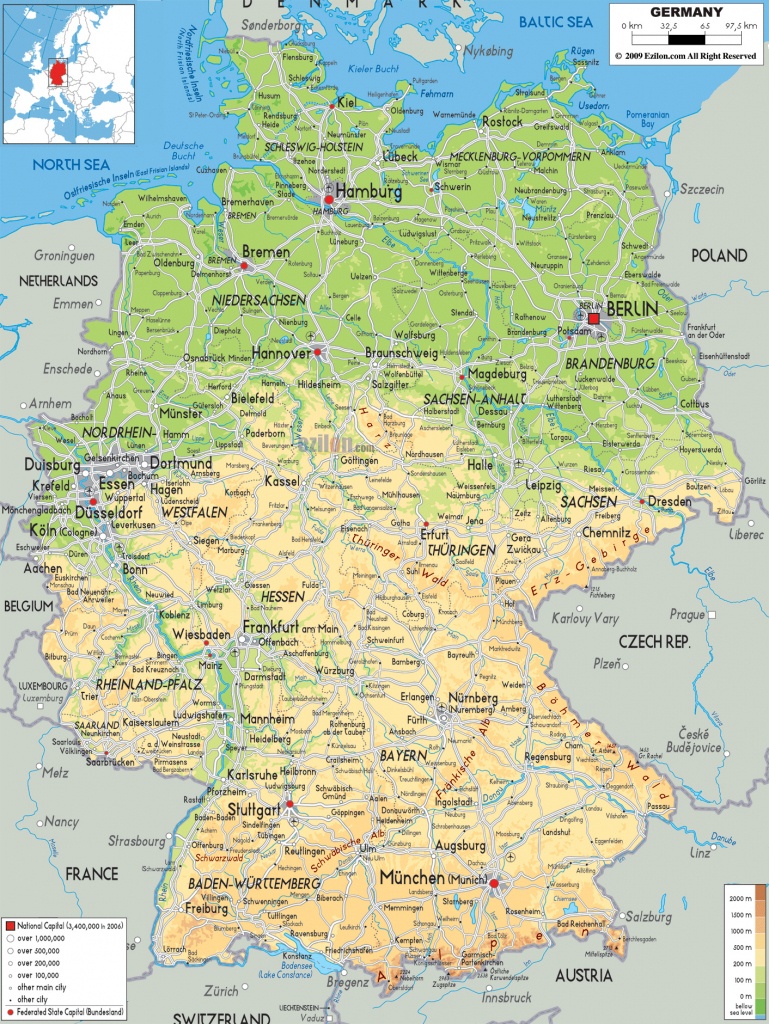 Maps Of Germany | Detailed Map Of Germany In English | Tourist Map - Printable Map Of Germany With Cities And Towns