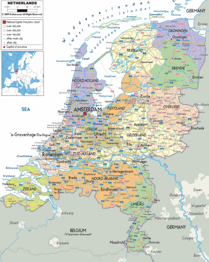 Printable Map Of The Netherlands