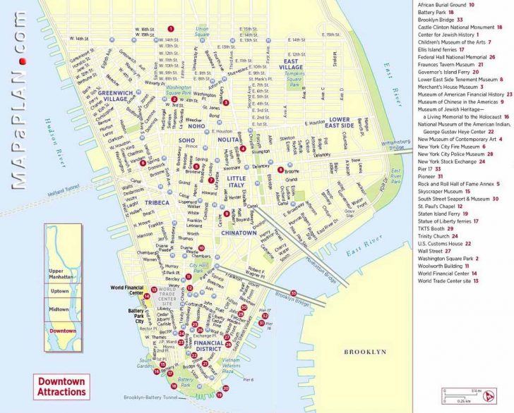 Free Printable Map Of Manhattan