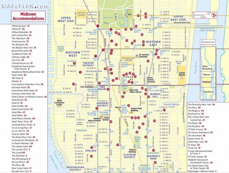 Printable Map Of Manhattan Nyc
