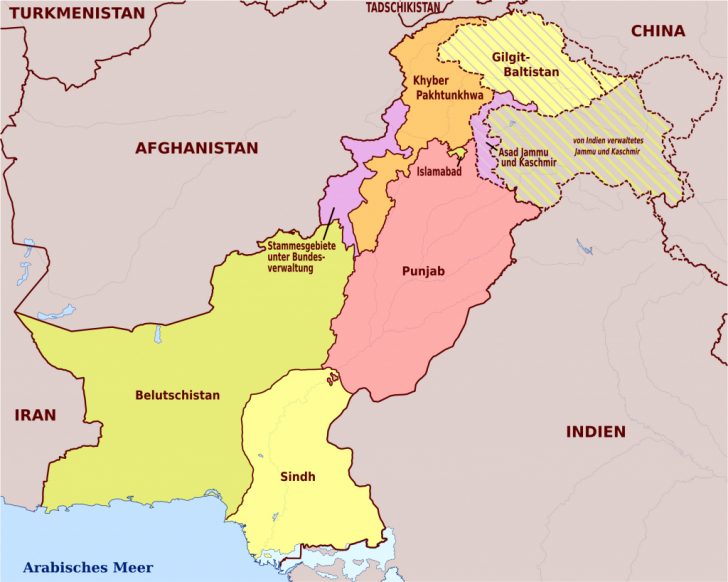 Printable Map Of Pakistan