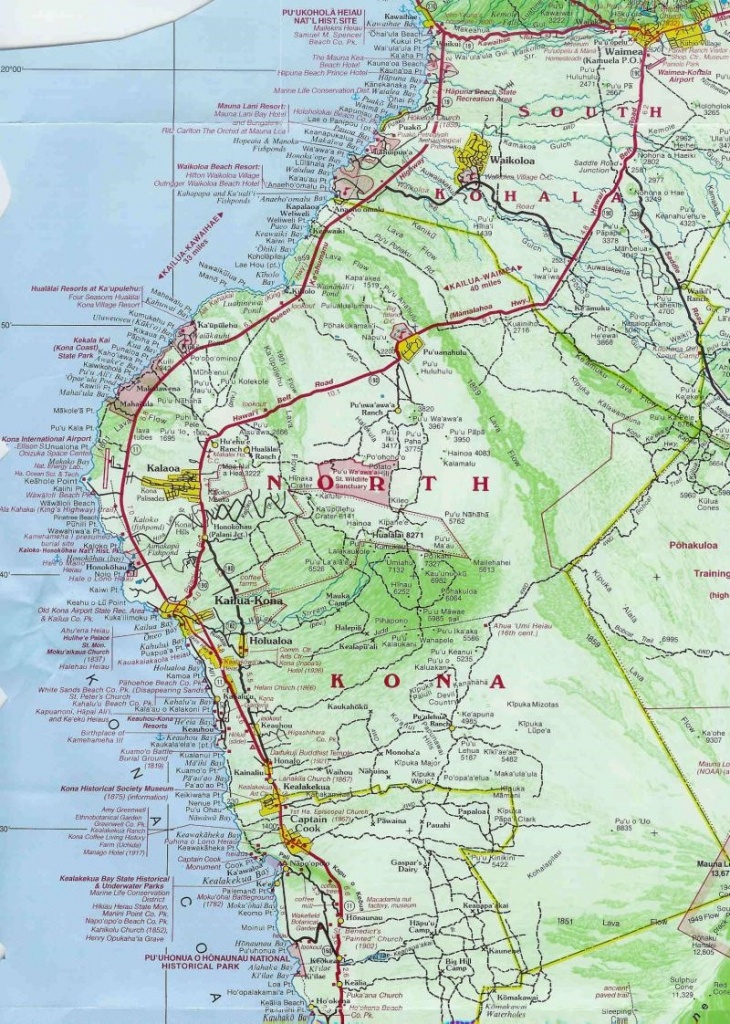 Maps Of Parts Of The Big Island: Kailua-Kona, Kohala Coast, Kilauea - Map Of The Big Island Hawaii Printable