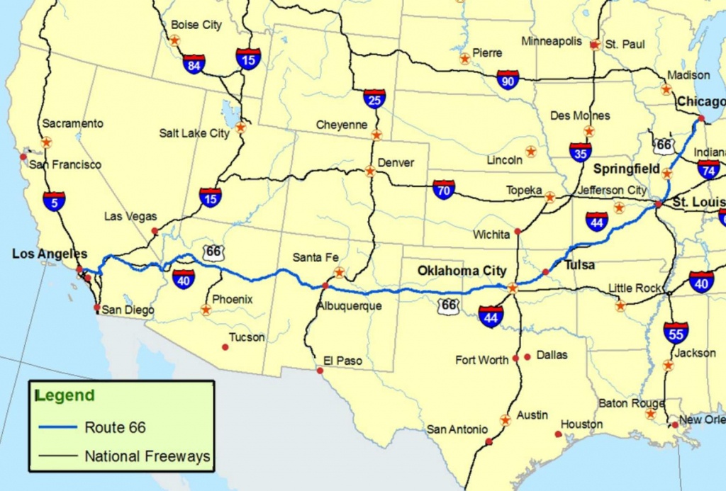 Maps Of Route 66: Plan Your Road Trip - Free Printable Route 66 Map