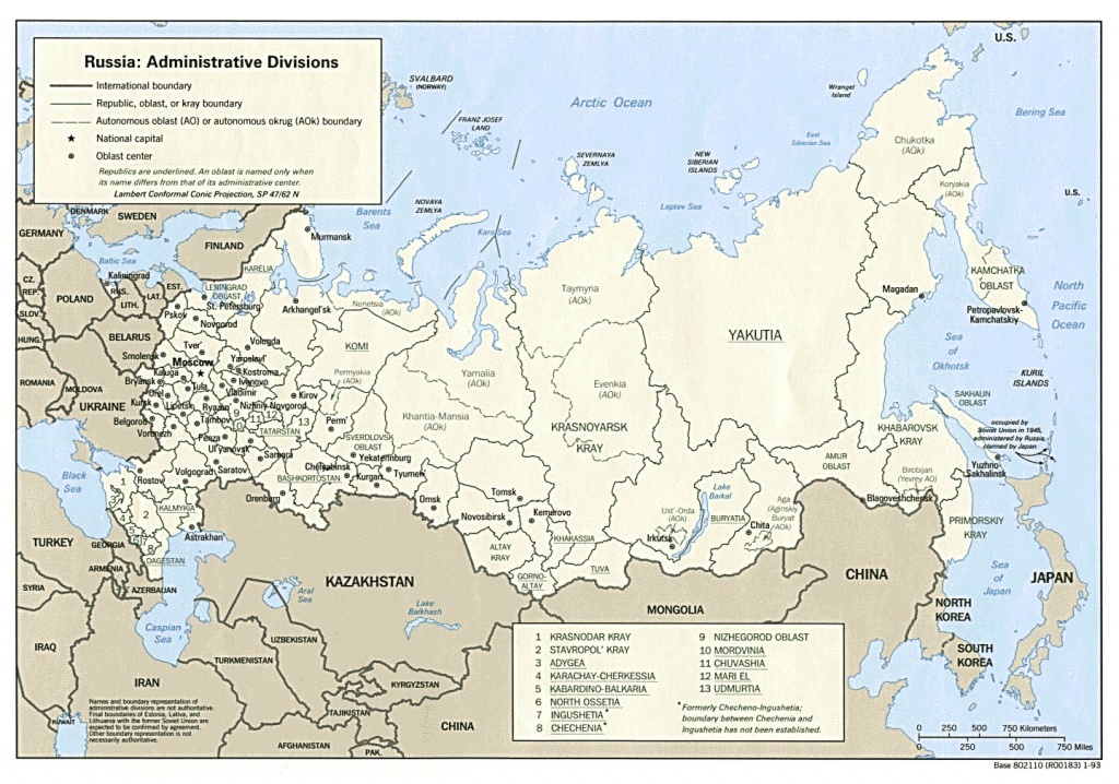 Russia Maps Maps Of Russia (Russian Federation) Printable Map Of