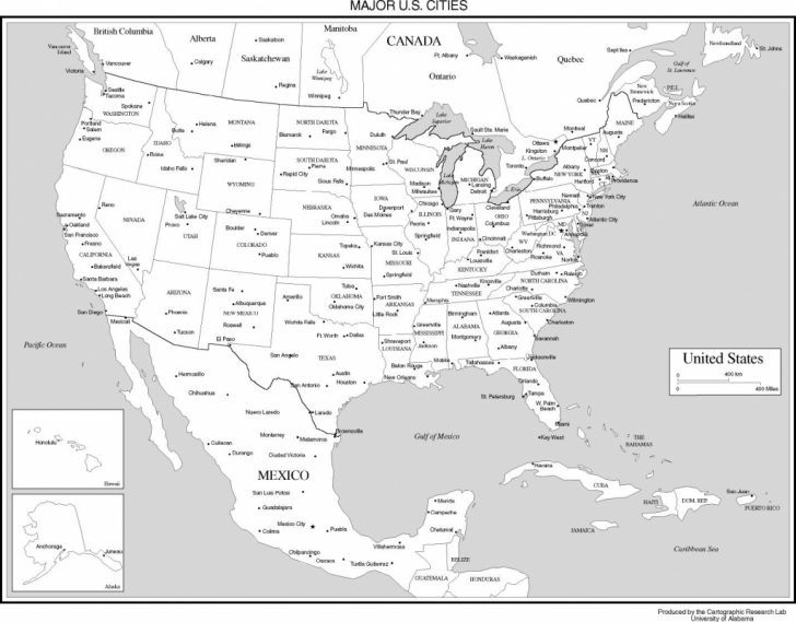 Printable Map Of Usa With Major Cities