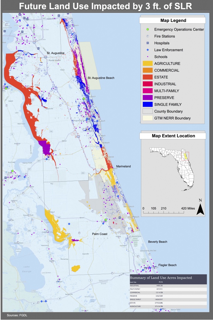 Maps | Planning For Sea Level Rise In The Matanzas Basin - Florida Elevation Map