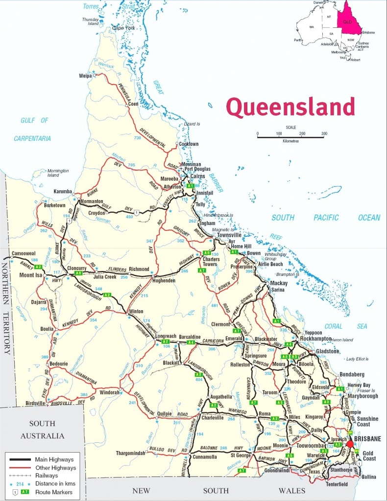 Maps Qld Australia Google 4 6 New - Capitalsource - Queensland Road Maps Printable