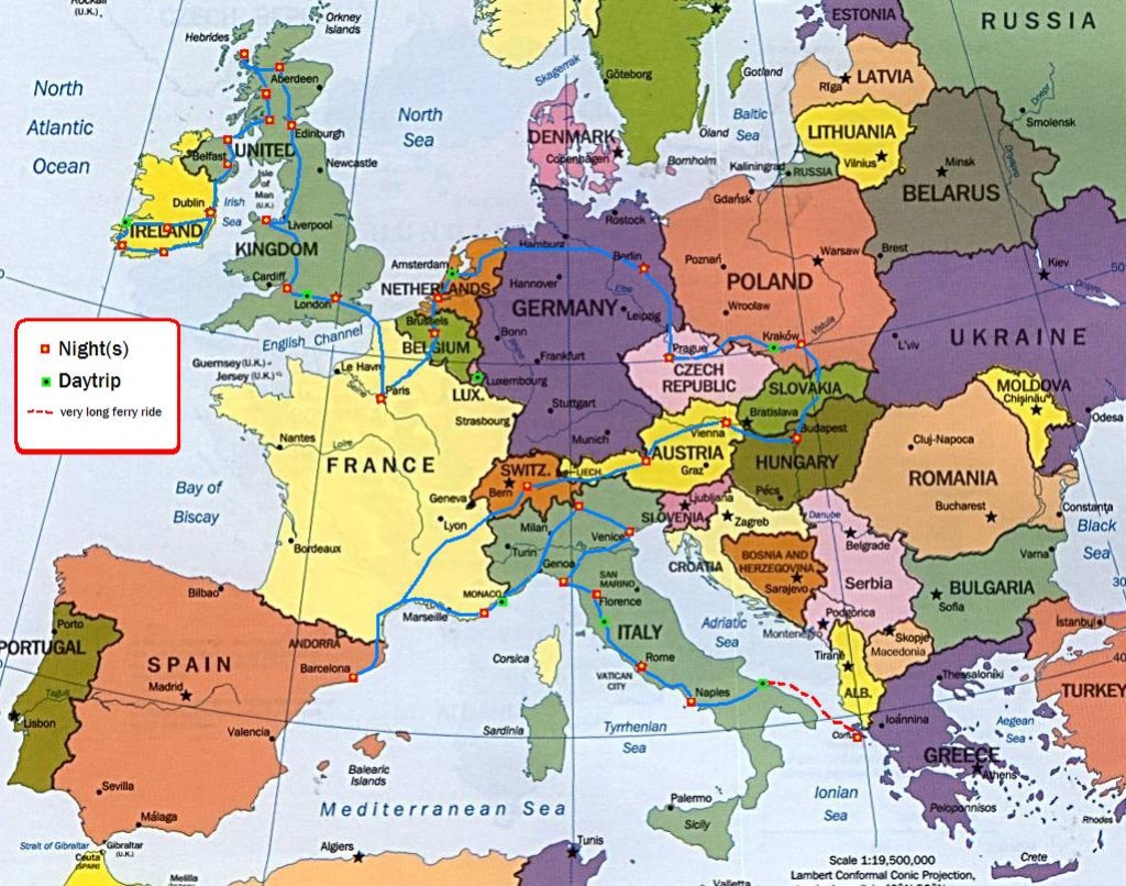 Maps. Trip Planner Map Europe - Diamant-Ltd - Europe Travel Map Printable