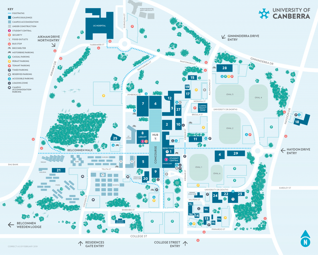 Maps - University Of Canberra - Printable Map Of Canberra