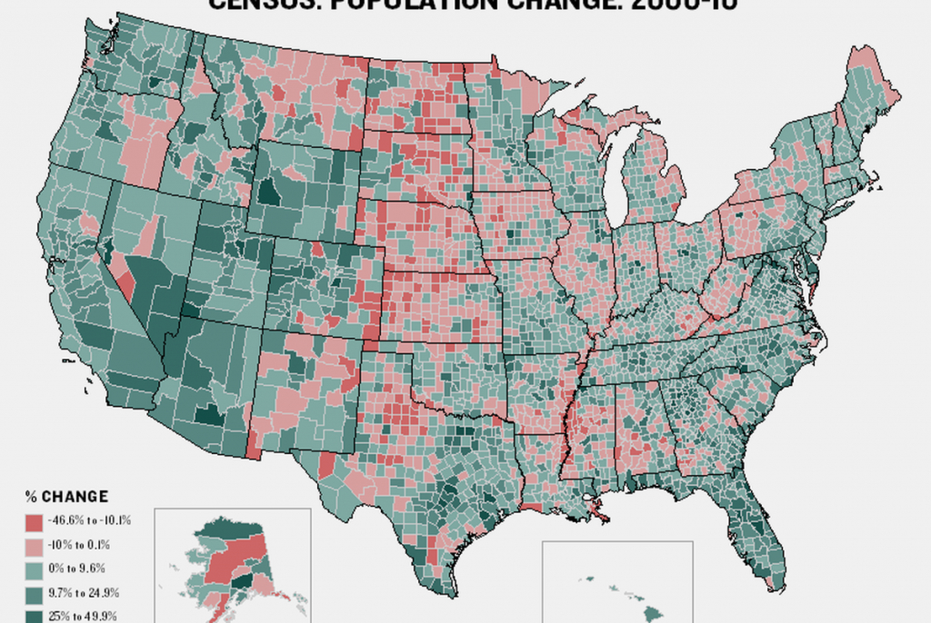 Maps Visualize U.s. Population Growthcounty | The Texas Tribune - Texas Population Heat Map