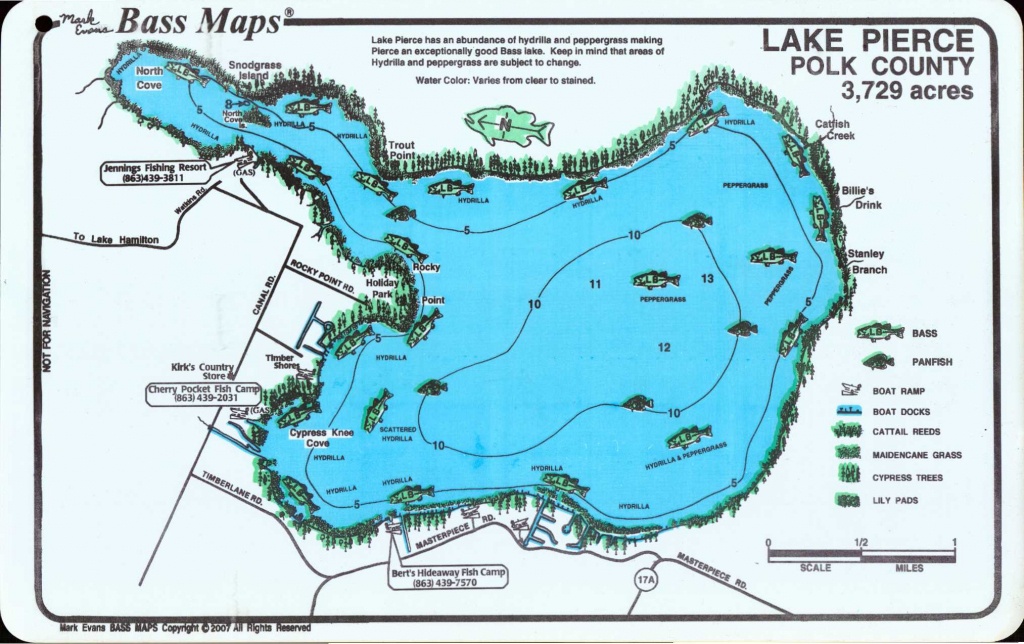 Mark Evans Maps - Florida Fishing Lakes Map
