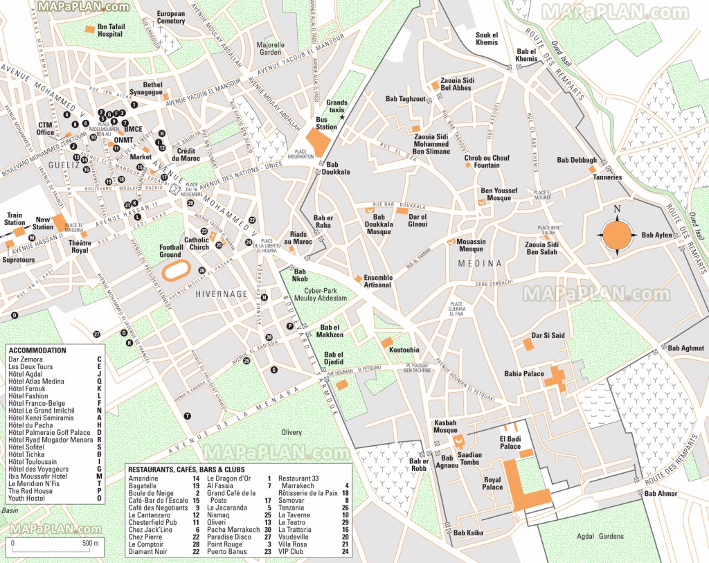 Marrakech Maps - Top Tourist Attractions - Free, Printable City With - Free Printable City Maps