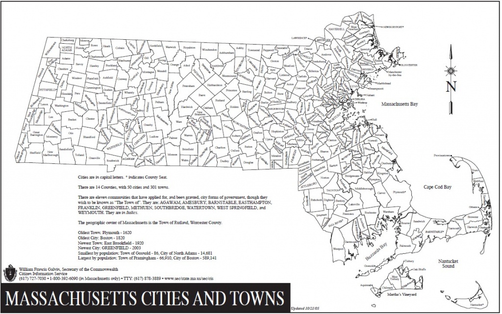 Mass Cities And Towns Map And Travel Information | Download Free - Printable Map Of Massachusetts Towns