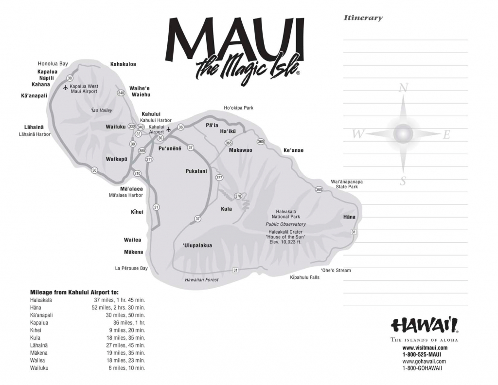 Maui Maps Printable | Scope Of Work Template Mileage | Hawaii | Maui - Maui Road Map Printable