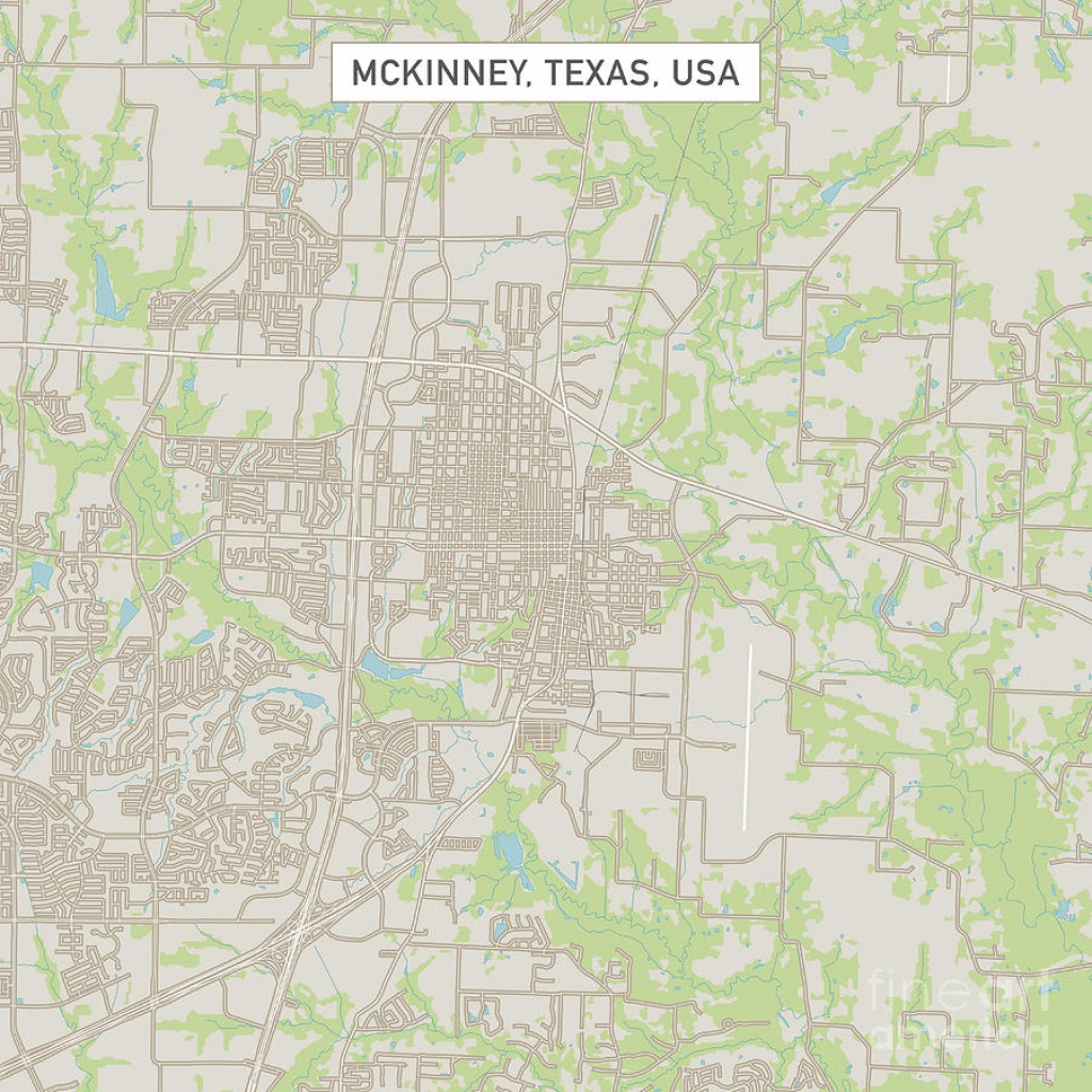 Mckinney Texas Us City Street Map Digital Artfrank Ramspott - Street Map Of Mckinney Texas