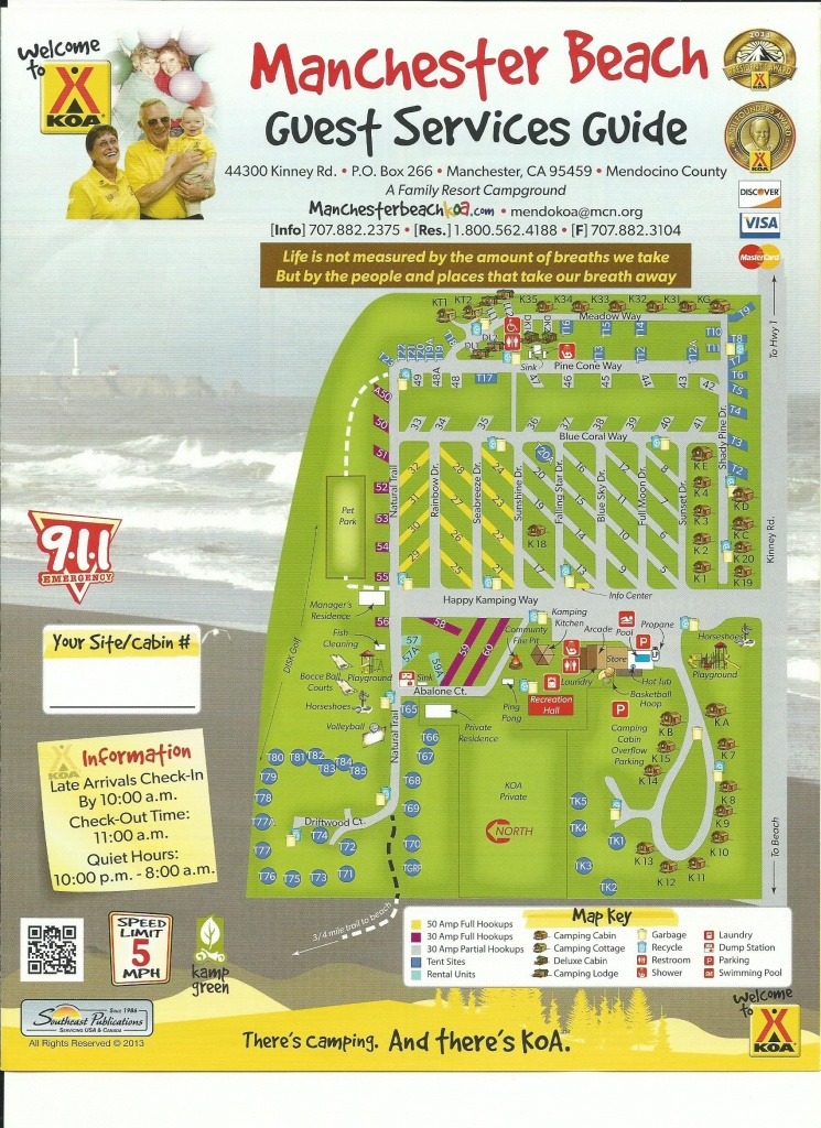 Mendocino Koa Campground Site Map | Camping Research In 2019 - California Camping Sites Map