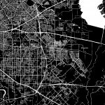 Mesquite, Texas, Downtown Map, Dark   Mesquite Texas Map