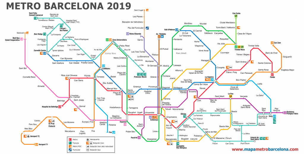 Metro Map Of Barcelona 2019 (The Best) - Metro Map Barcelona Printable