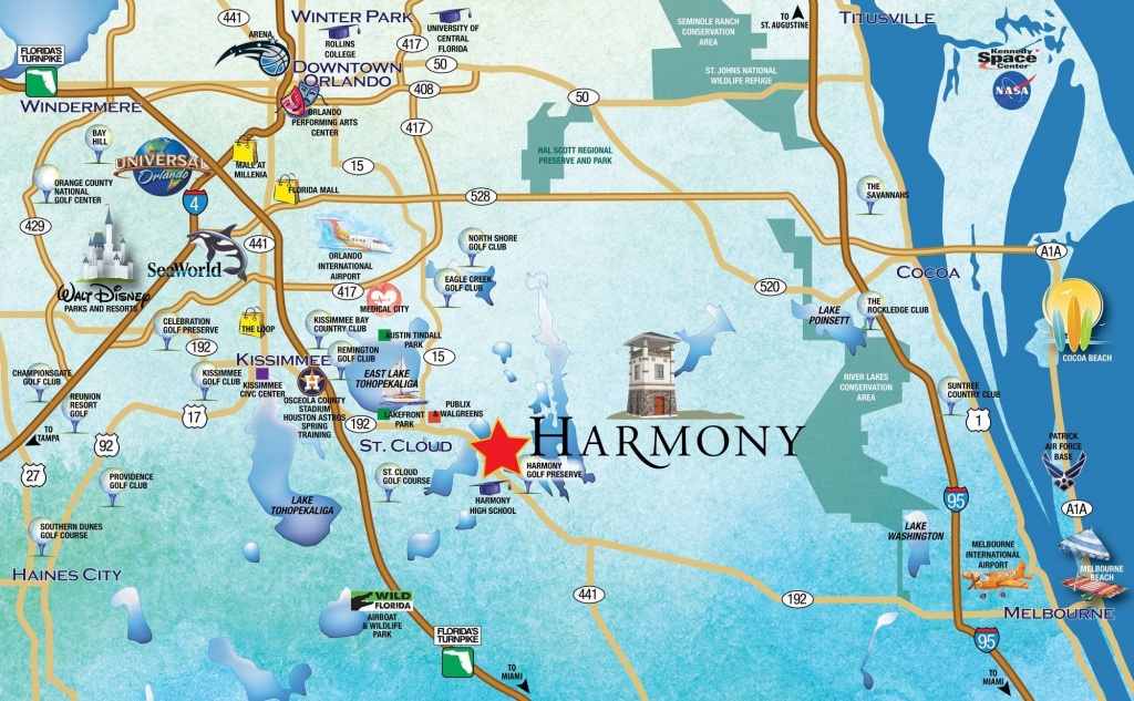 Metro-Orlando-Map-2 - Harmony, Fl - Orlando Florida Location On Map