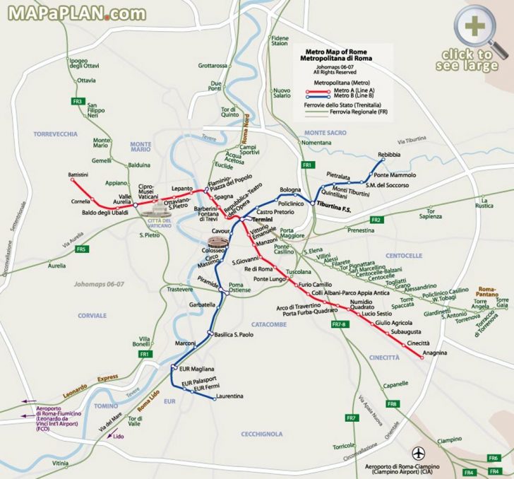 Printable Rome Metro Map