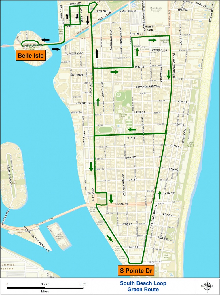 Miami Beach Free Trolley Service | South Beach Magazine - Map Of South Beach Miami Florida