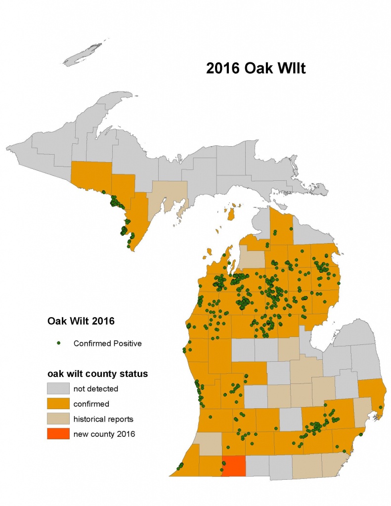 Michigan Dnr Offers Tips To Prevent Spread Of Oak Wilt - Oak Wilt Texas Map