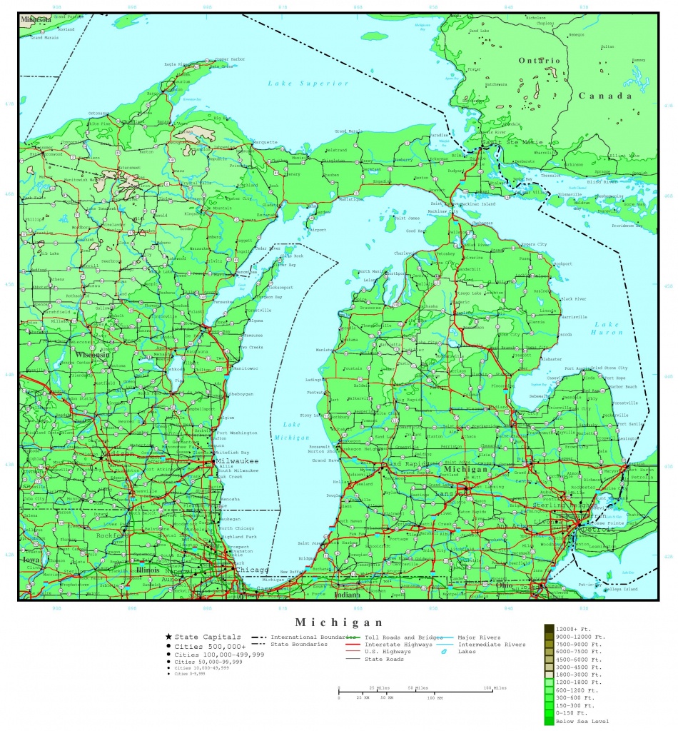 Michigan Printable Map - Printable Map Of Upper Peninsula Michigan