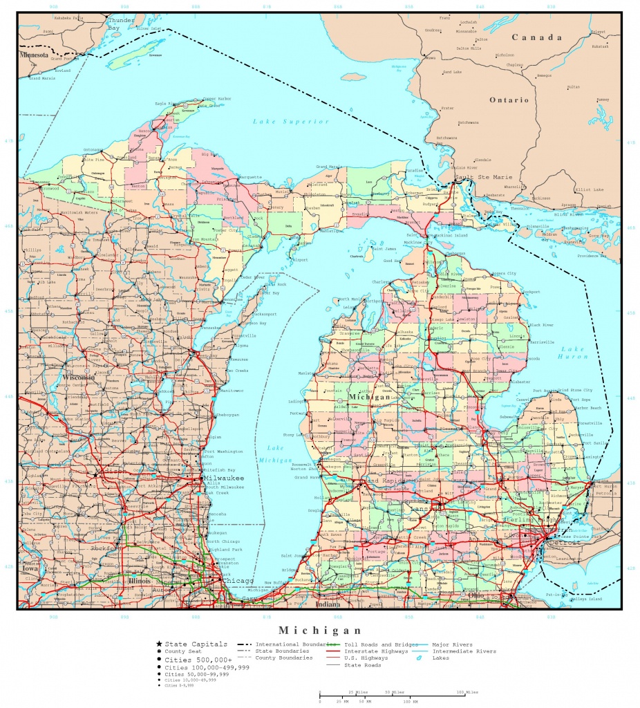 Michigan Printable Map - Printable Upper Peninsula Map