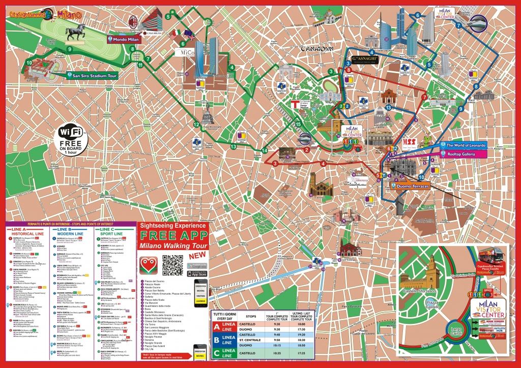 Milan Attractions Map Pdf - Free Printable Tourist Map Milan, Waking - Printable Map Of Milan