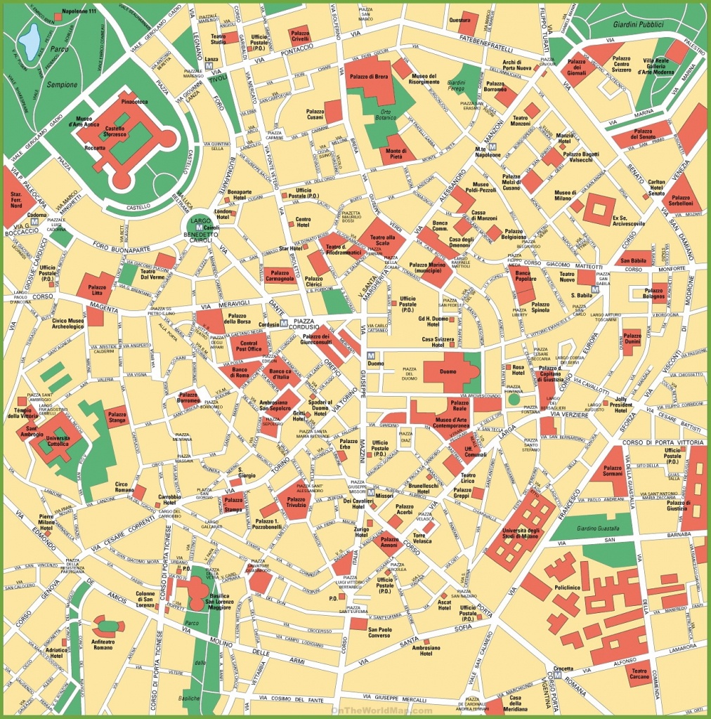 Milan City Centre Map - Printable Map Of Milan City Centre