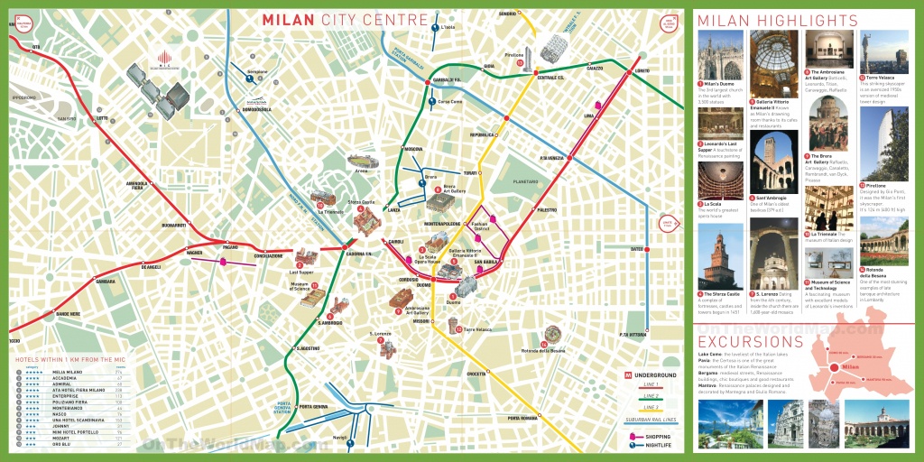 Milan Tourist Attractions Map - Printable Map Of Milan
