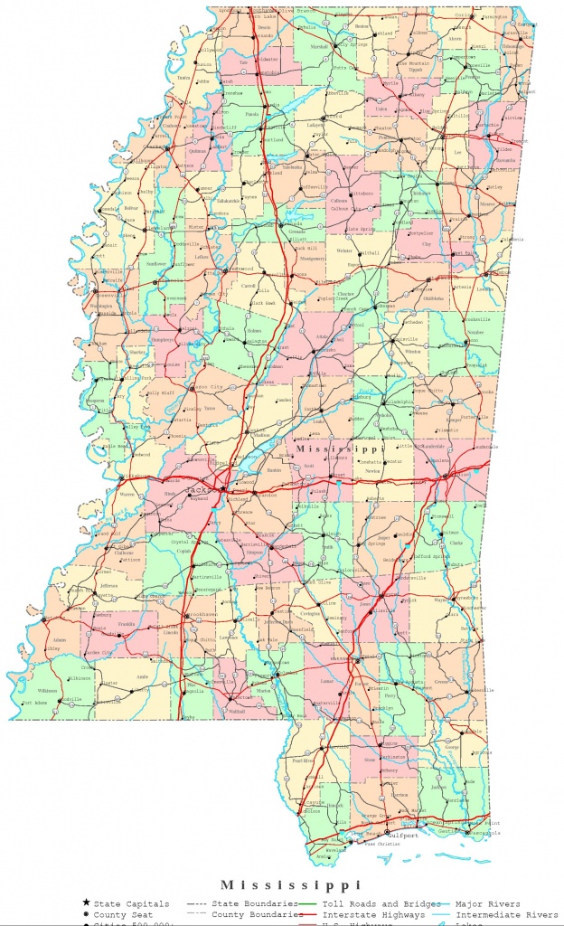 Mississippi Printable Map - Printable Map Of Ms