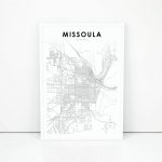 Missoula Map Print Montana Mt Usa Map Art Poster City Street | Etsy   Printable Missoula Map