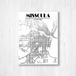 Missoula Montana Street Map Fading Map Missoula Street | Etsy   Printable Missoula Map