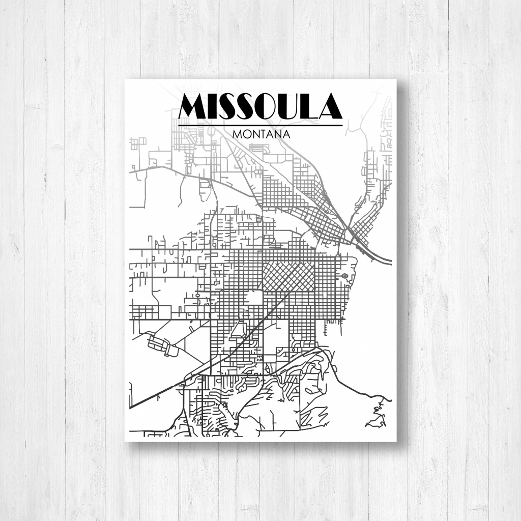 Missoula Montana Street Map Fading Map Missoula Street | Etsy - Printable Missoula Map