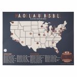 Mlb Ballpark Traveler's Map | Ball Fields, Sports | Uncommongoods   Printable Map Of Mlb Stadiums
